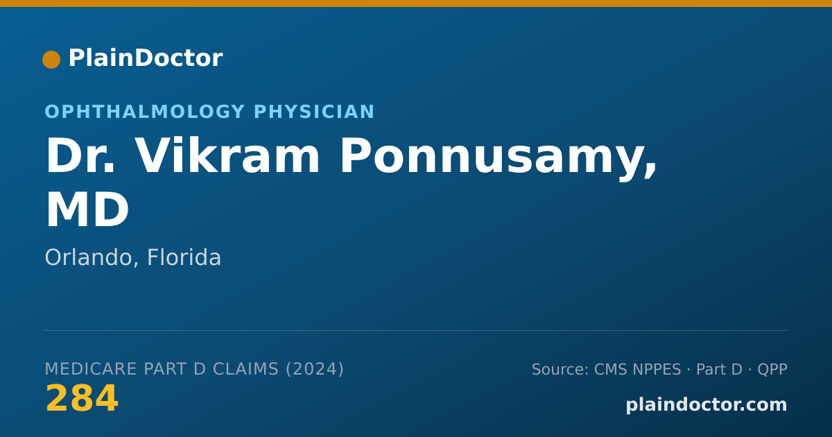 Shareable card for Vikram Ponnusamy, MD - Retina Specialist (Ophthalmology) Physician, Orlando, FL