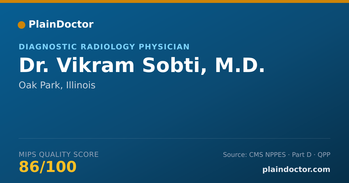 Shareable card for Vikram Sobti, M.D. - Diagnostic Radiology Physician, Oak Park, IL
