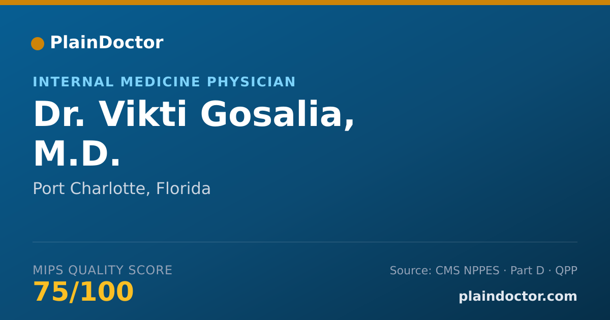 Shareable card for Vikti Gosalia, M.D. - Internal Medicine Physician, Port Charlotte, FL