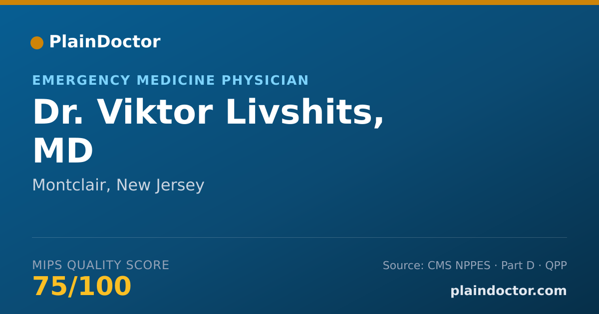 Shareable card for Viktor Livshits, MD - Emergency Medicine Physician, Montclair, NJ