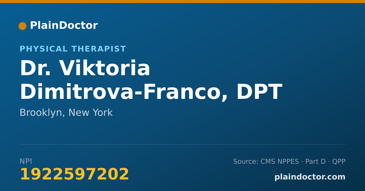 Shareable card for Viktoria Dimitrova-Franco, DPT - Physical Therapist, Brooklyn, NY