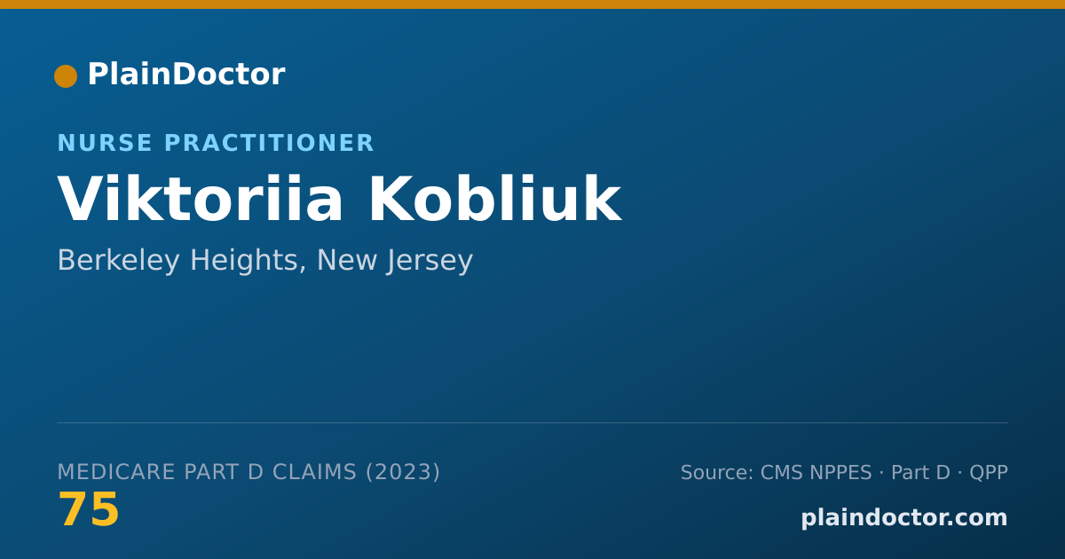 Shareable card for Viktoriia Kobliuk - Nurse Practitioner, Berkeley Heights, NJ