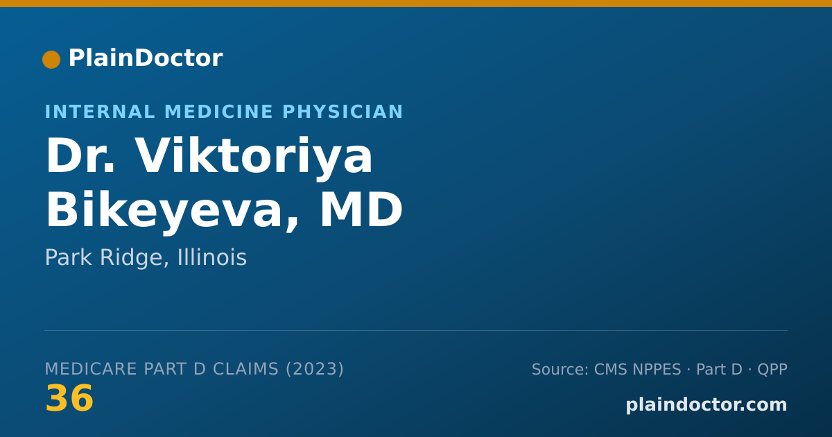Shareable card for Viktoriya Bikeyeva, MD - Internal Medicine Physician, Park Ridge, IL
