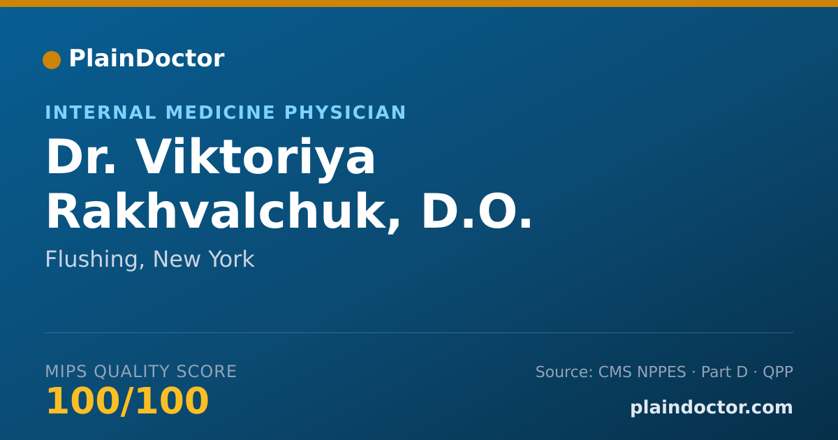 Shareable card for Viktoriya Rakhvalchuk, D.O. - Internal Medicine Physician, Flushing, NY