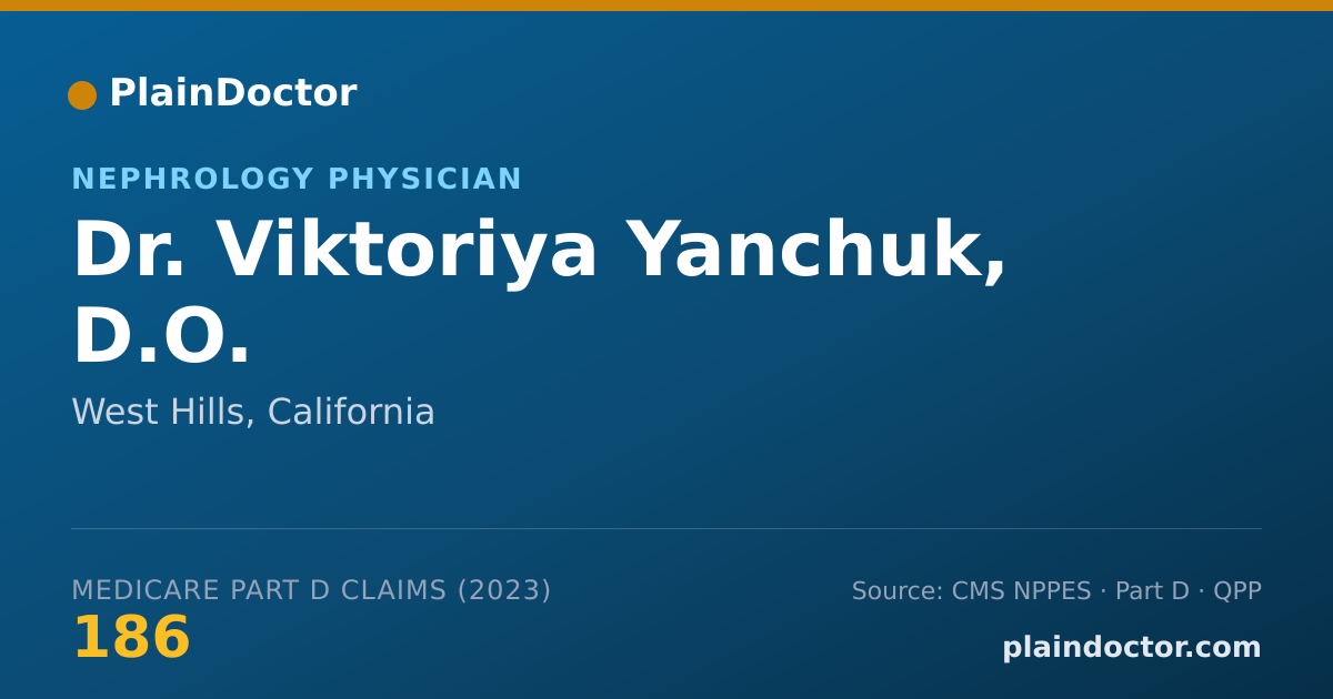 Shareable card for Viktoriya Yanchuk, D.O. - Nephrology Physician, West Hills, CA