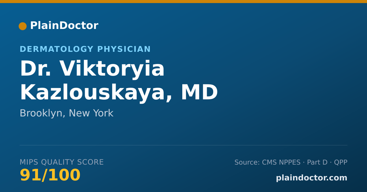 Shareable card for Viktoryia Kazlouskaya, MD - Dermatology Physician, Brooklyn, NY