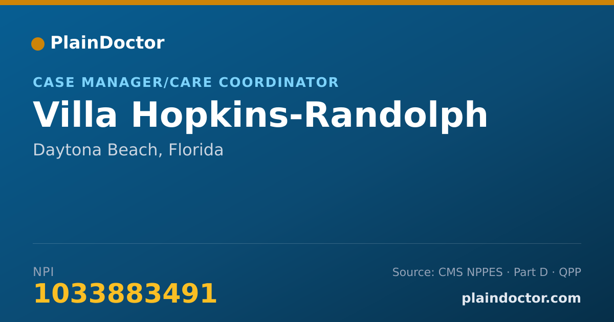 Shareable card for Villa Hopkins-Randolph - Case Manager/Care Coordinator, Daytona Beach, FL