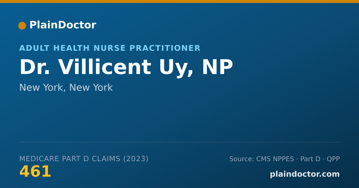 Shareable card for Villicent Uy, NP - Adult Health Nurse Practitioner, New York, NY