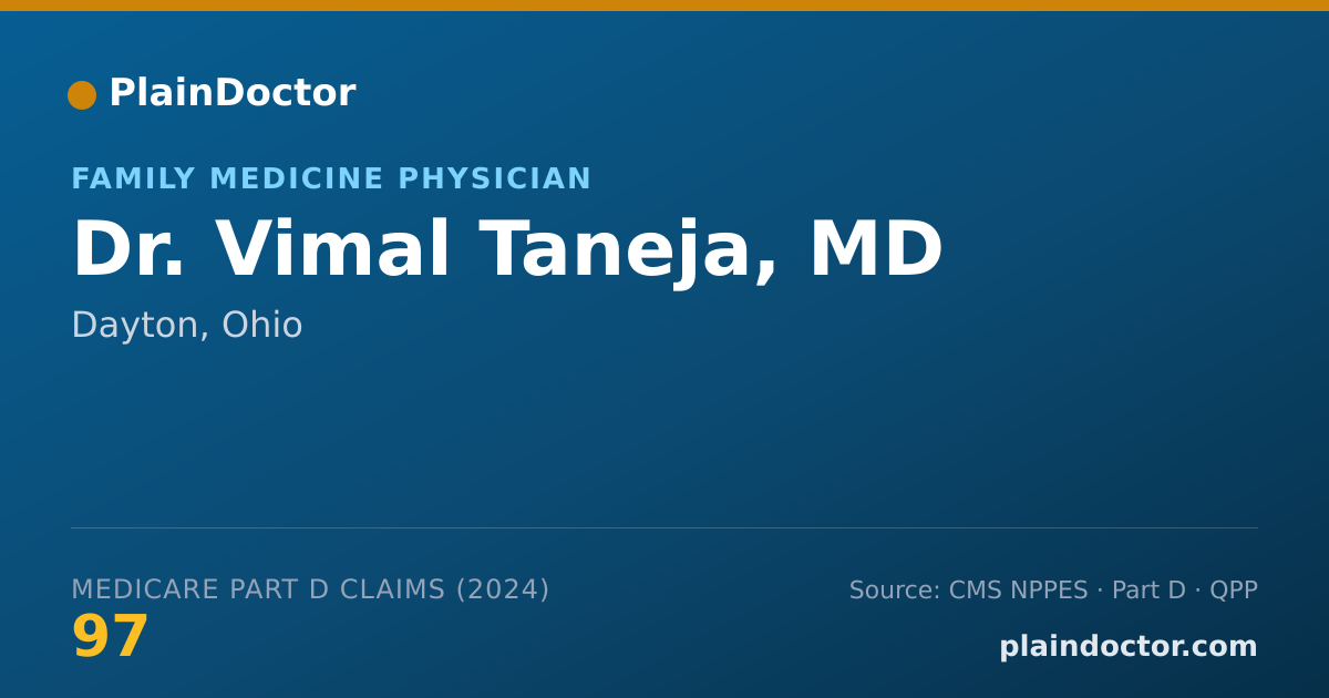 Shareable card for Vimal Taneja, MD - Family Medicine Physician, Dayton, OH
