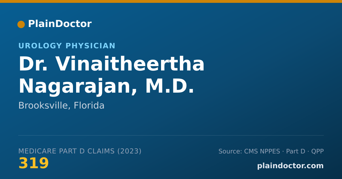 Shareable card for Vinaitheertha Nagarajan, M.D. - Urology Physician, Brooksville, FL
