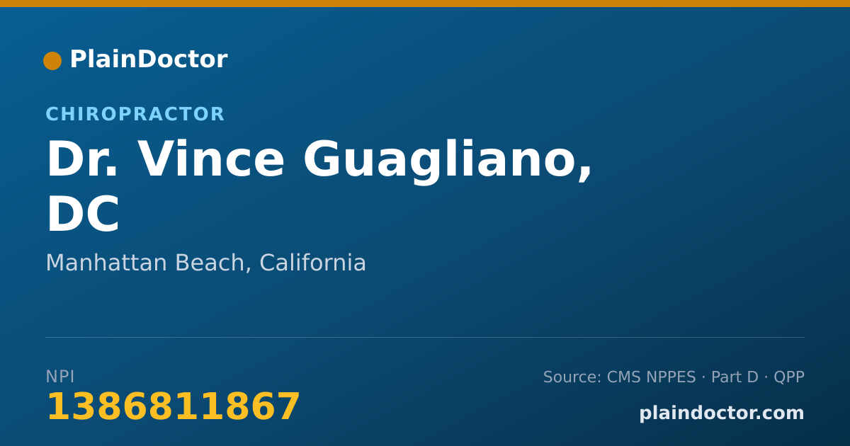 Shareable card for Vince Guagliano, DC - Chiropractor, Manhattan Beach, CA