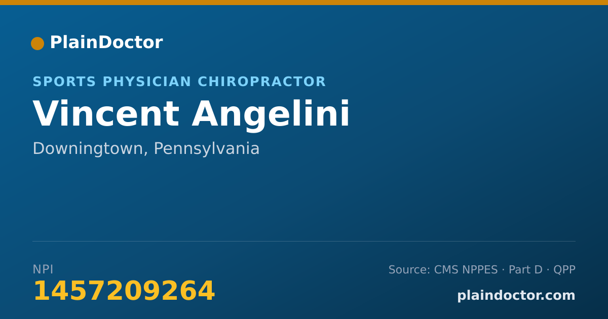 Shareable card for Vincent Angelini - Sports Physician Chiropractor, Downingtown, PA