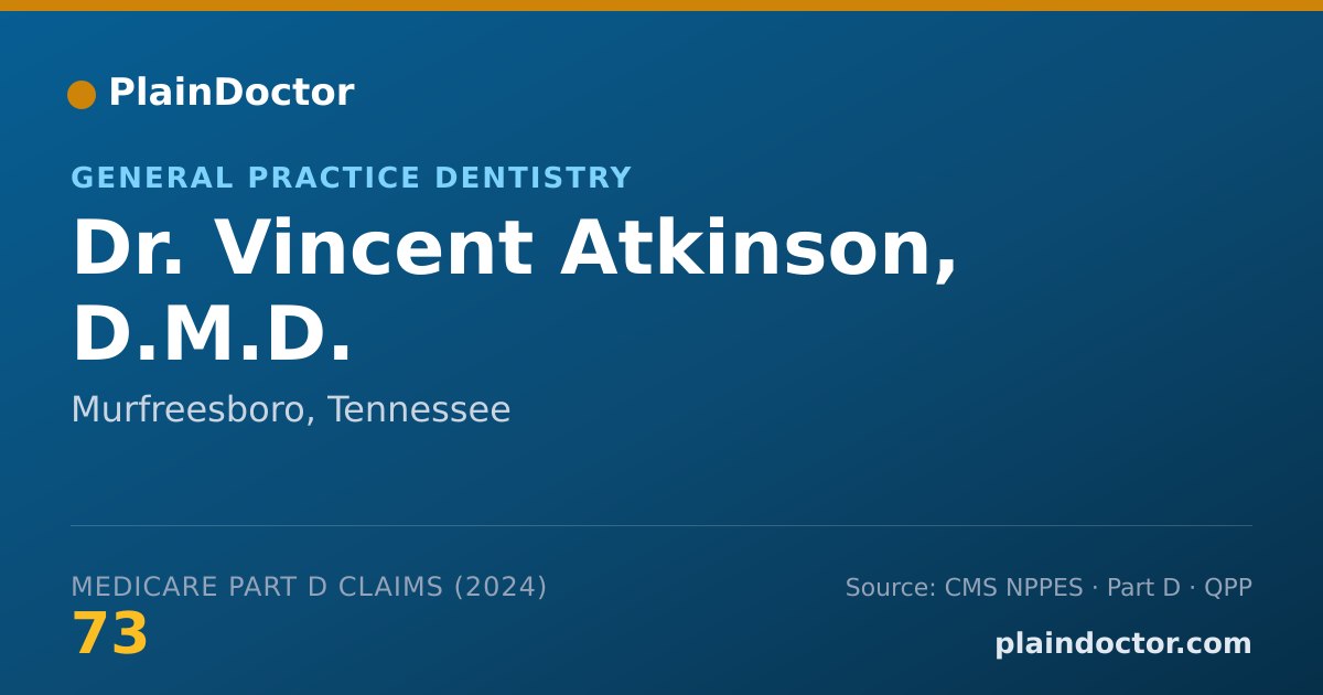 Shareable card for Vincent Atkinson, D.M.D. - Dentist, Murfreesboro, TN