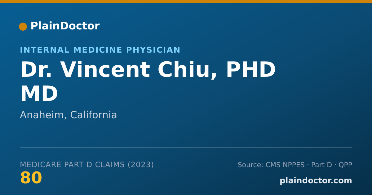 Shareable card for Vincent Chiu, PHD MD - Internal Medicine Physician, Anaheim, CA