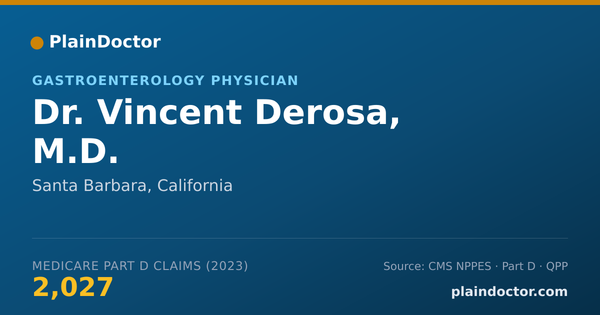 Shareable card for Vincent Derosa, M.D. - Gastroenterology Physician, Santa Barbara, CA