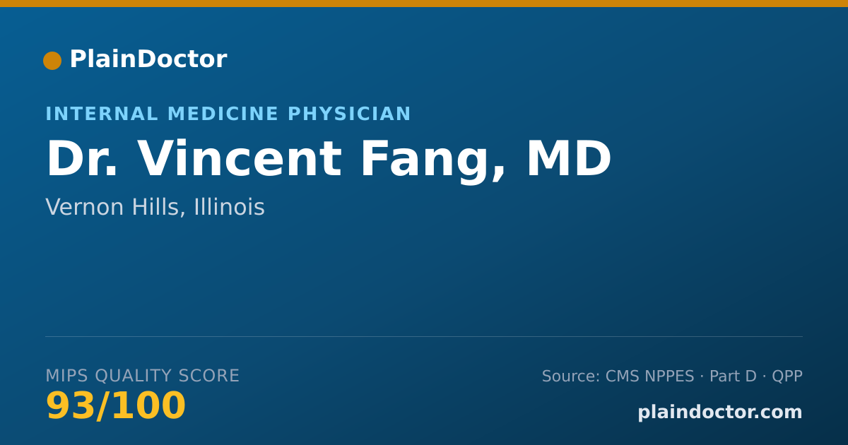 Shareable card for Vincent Fang, MD - Internal Medicine Physician, Vernon Hills, IL