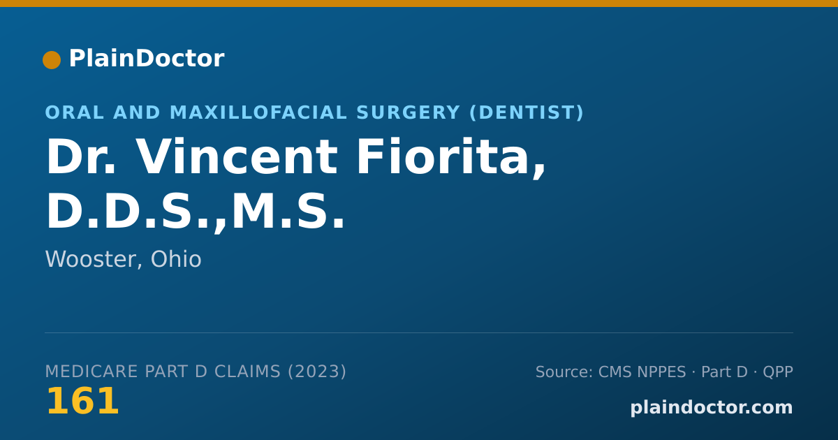 Shareable card for Vincent Fiorita, D.D.S.,M.S. - Oral and Maxillofacial Surgery (Dentist), Wooster, OH