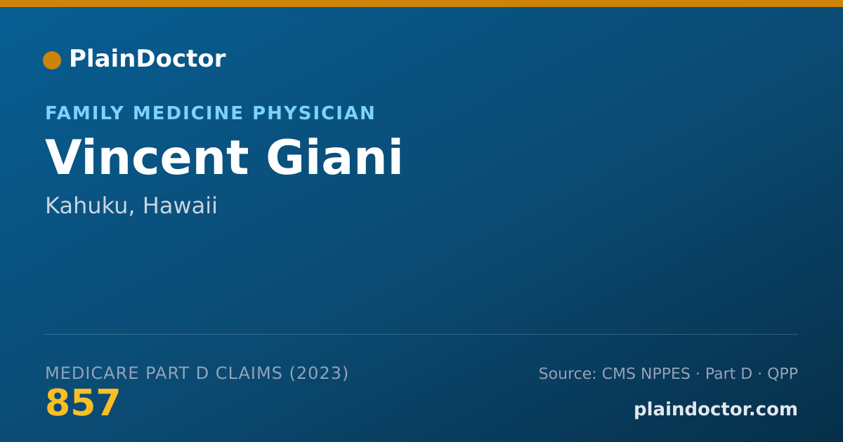 Shareable card for Vincent Giani - Family Medicine Physician, Kahuku, HI