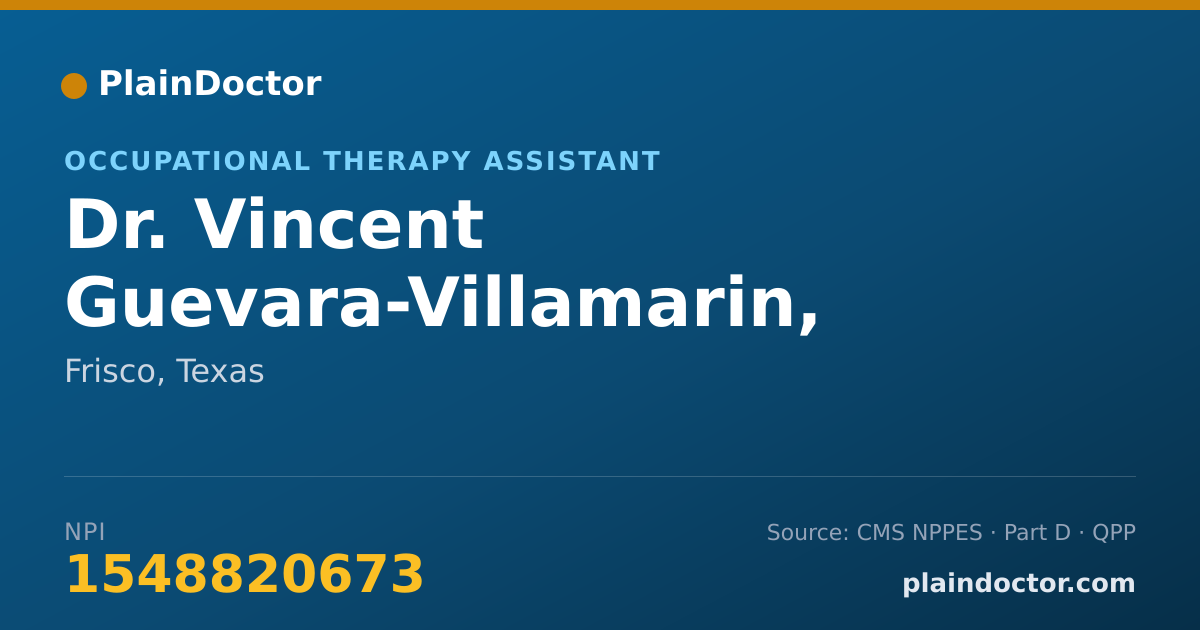 Shareable card for Vincent Guevara-Villamarin, COTA - Occupational Therapy Assistant, Frisco, TX