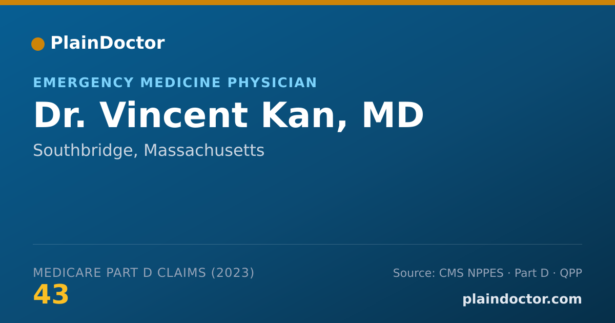 Shareable card for Vincent Kan, MD - Emergency Medicine Physician, Southbridge, MA