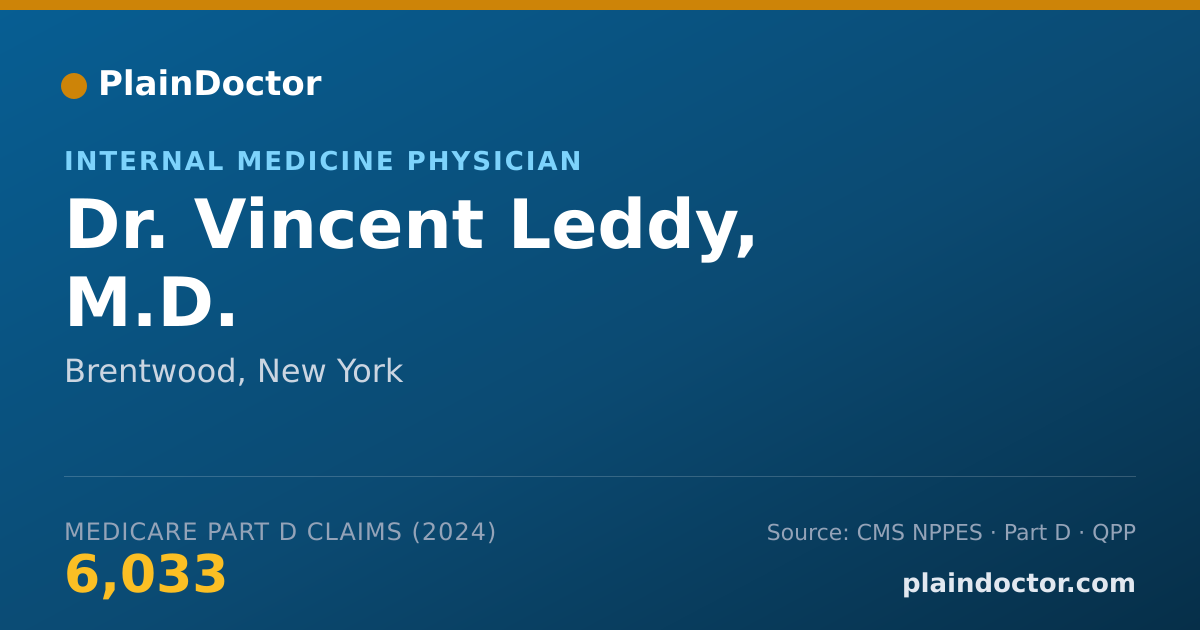 Shareable card for Vincent Leddy, M.D. - Internal Medicine Physician, Brentwood, NY