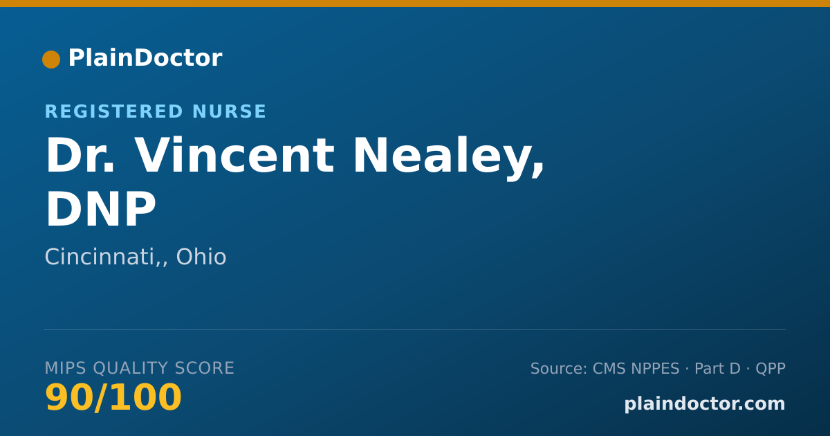 Shareable card for Vincent Nealey, DNP - Registered Nurse, Cincinnati,, OH