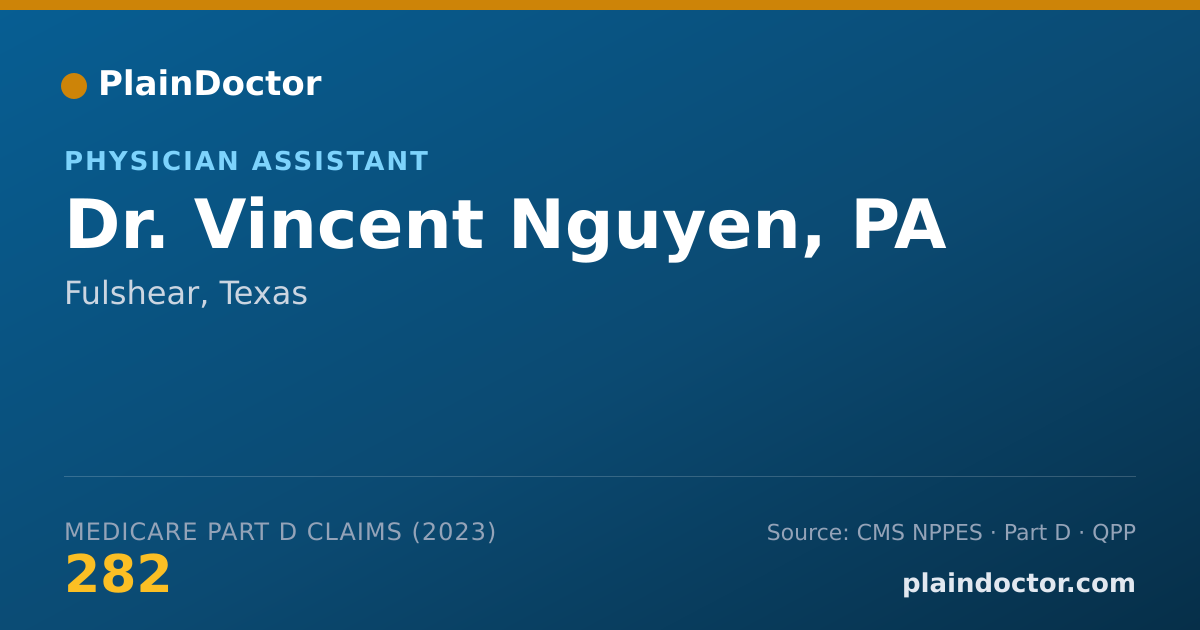 Shareable card for Vincent Nguyen, PA - Physician Assistant, Fulshear, TX