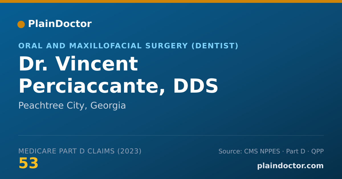 Shareable card for Vincent Perciaccante, DDS - Oral and Maxillofacial Surgery (Dentist), Peachtree City, GA