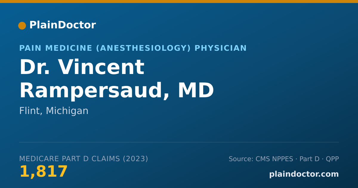 Shareable card for Vincent Rampersaud, MD - Pain Medicine (Anesthesiology) Physician, Flint, MI