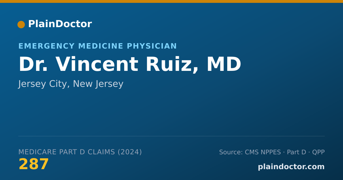 Shareable card for Vincent Ruiz, MD - Emergency Medicine Physician, Jersey City, NJ