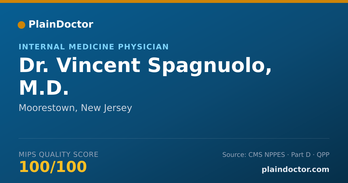 Shareable card for Vincent Spagnuolo, M.D. - Internal Medicine Physician, Moorestown, NJ