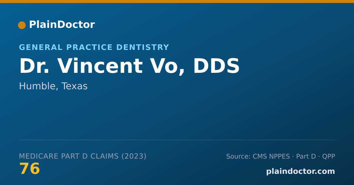 Shareable card for Vincent Vo, DDS - General Practice Dentistry, Humble, TX