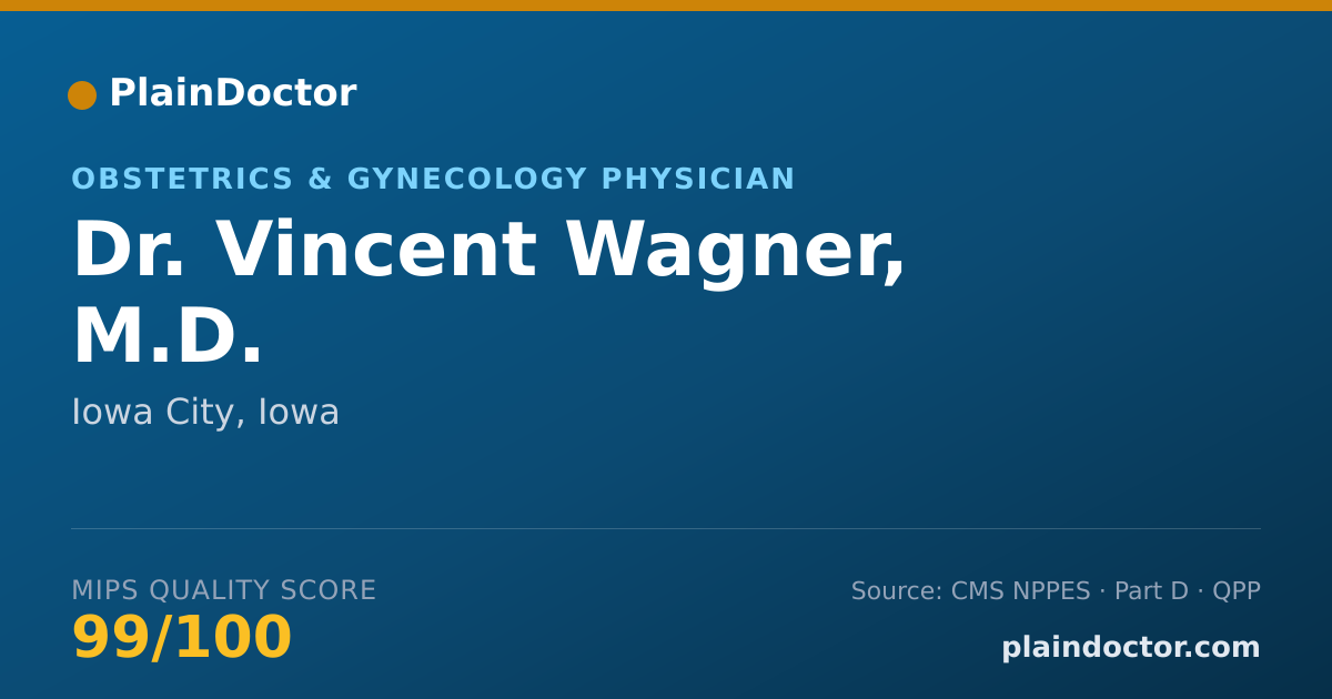 Shareable card for Vincent Wagner, M.D. - Obstetrics & Gynecology Physician, Iowa City, IA