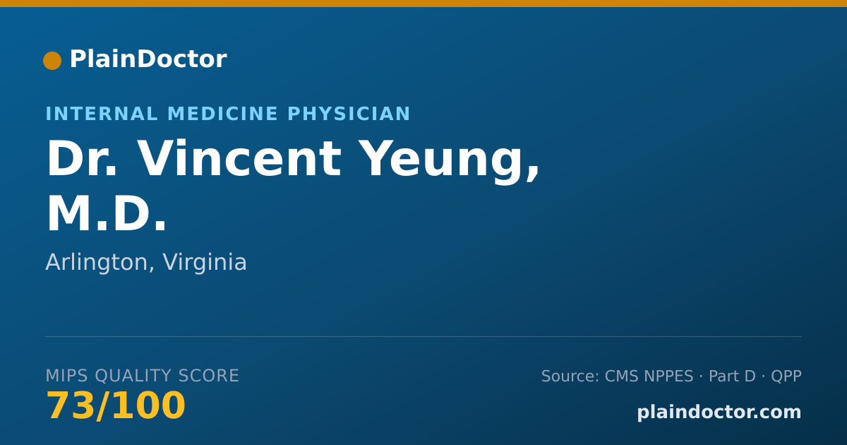 Shareable card for Vincent Yeung, M.D. - Internal Medicine Physician, Arlington, VA