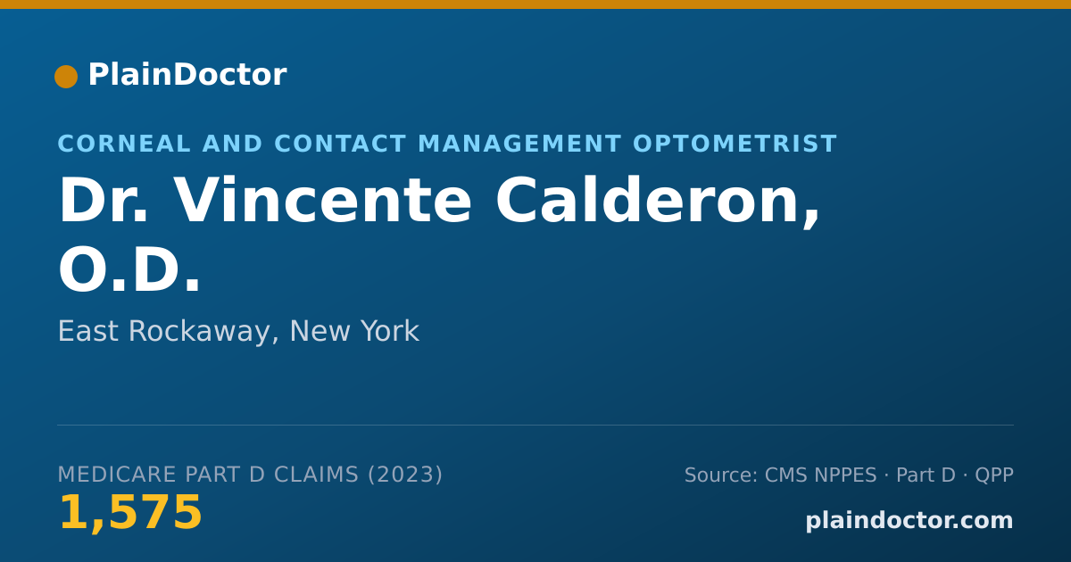Shareable card for Vincente Calderon, O.D. - Corneal and Contact Management Optometrist, East Rockaway, NY