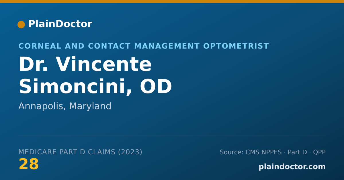 Shareable card for Vincente Simoncini, OD - Corneal and Contact Management Optometrist, Annapolis, MD