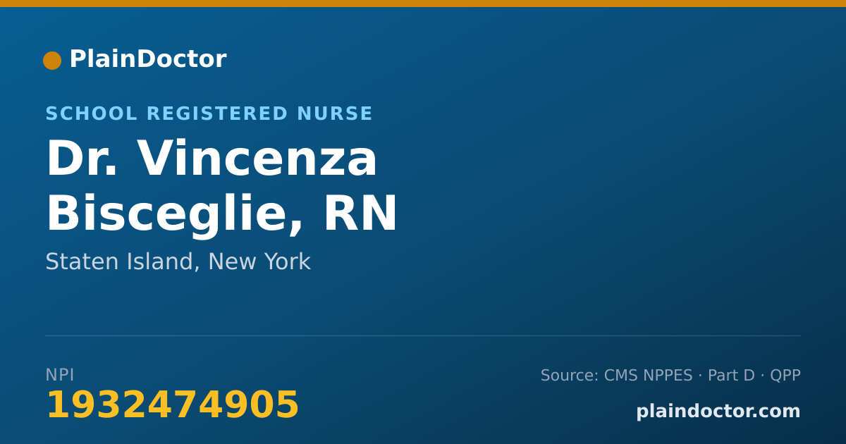 Shareable card for Vincenza Bisceglie, RN - School Registered Nurse, Staten Island, NY