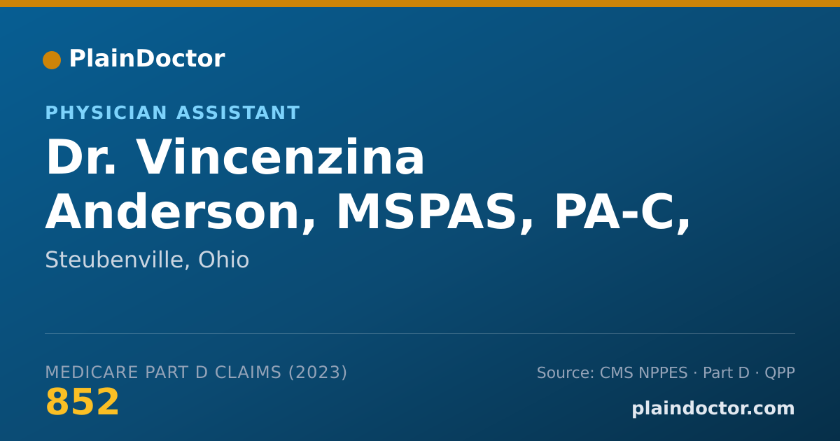 Shareable card for Vincenzina Anderson, MSPAS, PA-C, ATC - Physician Assistant, Steubenville, OH