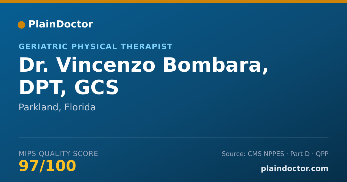 Shareable card for Vincenzo Bombara, DPT, GCS - Geriatric Physical Therapist, Parkland, FL