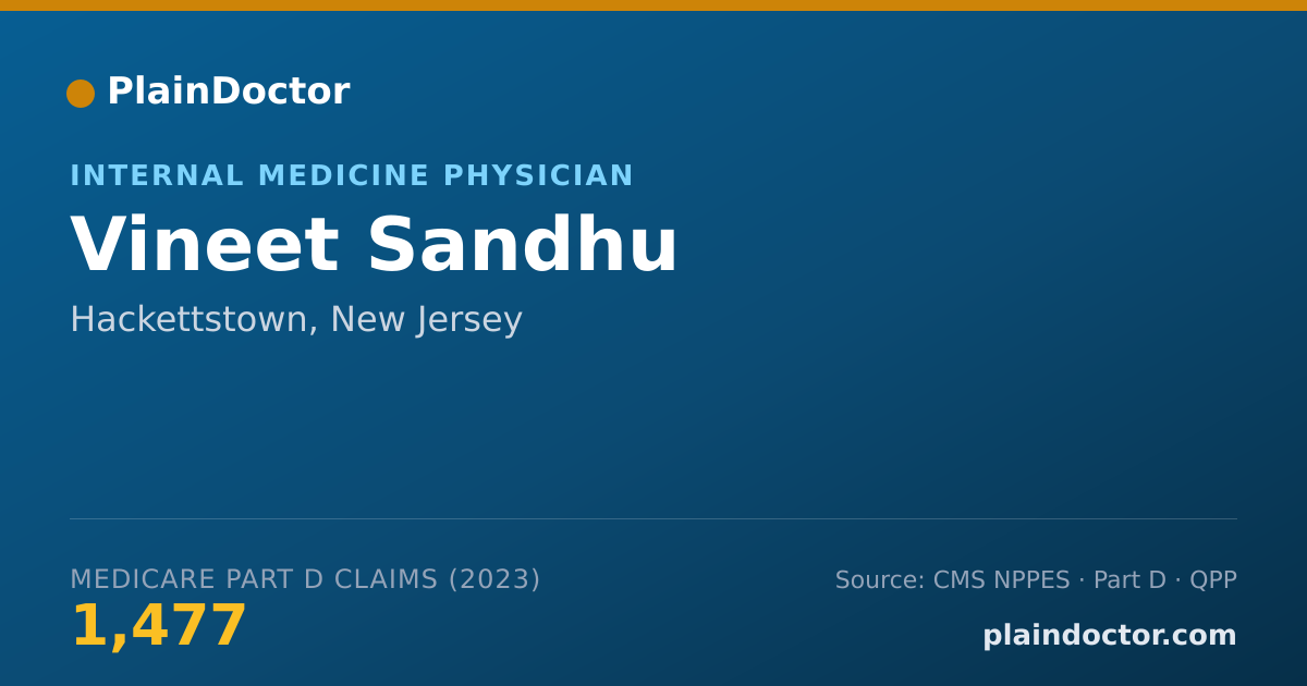 Shareable card for Vineet Sandhu - Internal Medicine Physician, Hackettstown, NJ