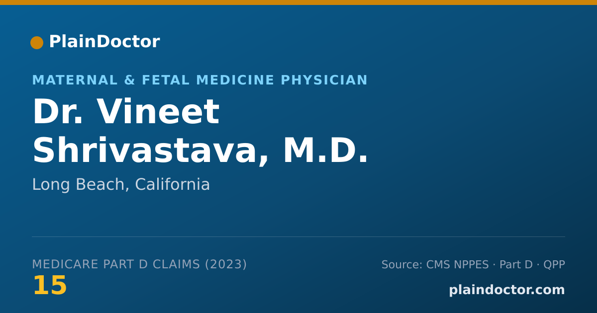Shareable card for Vineet Shrivastava, M.D. - Maternal & Fetal Medicine Physician, Long Beach, CA