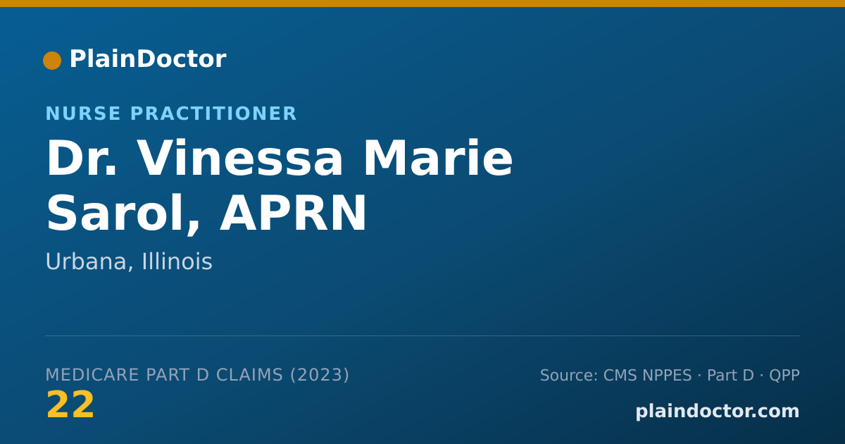 Shareable card for Vinessa Marie Sarol, APRN - Nurse Practitioner, Urbana, IL