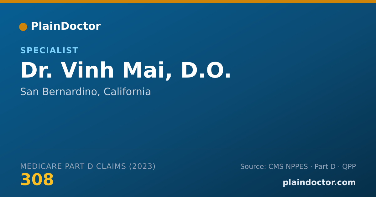 Shareable card for Vinh Mai, D.O. - Specialist, San Bernardino, CA