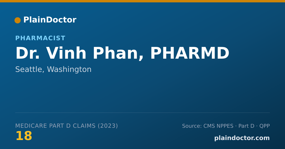 Shareable card for Vinh Phan, PHARMD - Pharmacist, Seattle, WA