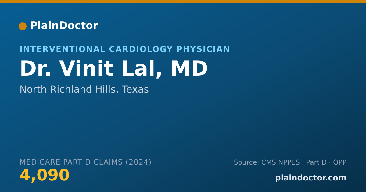 Shareable card for Vinit Lal, MD - Cardiovascular Disease Physician, North Richland Hills, TX