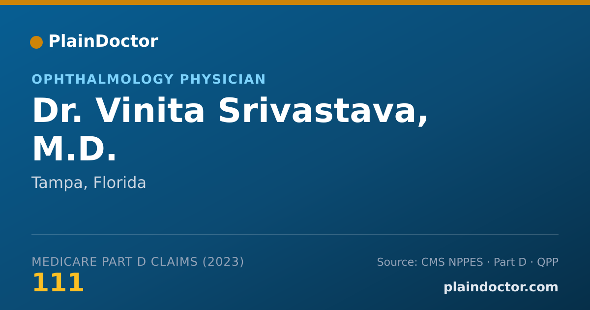 Shareable card for Vinita Srivastava, M.D. - Ophthalmology Physician, Tampa, FL