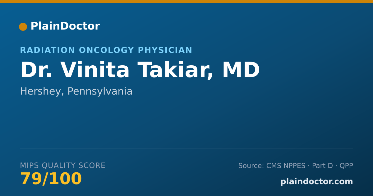Shareable card for Vinita Takiar, MD - Radiation Oncology Physician, Hershey, PA