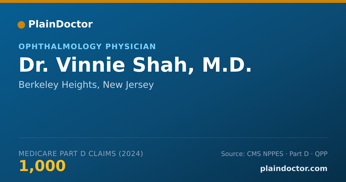 Shareable card for Vinnie Shah, M.D. - Ophthalmology Physician, Berkeley Heights, NJ