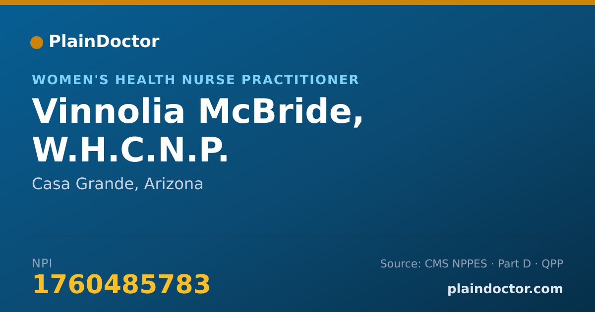 Shareable card for Vinnolia McBride, W.H.C.N.P. - Women's Health Nurse Practitioner, Casa Grande, AZ