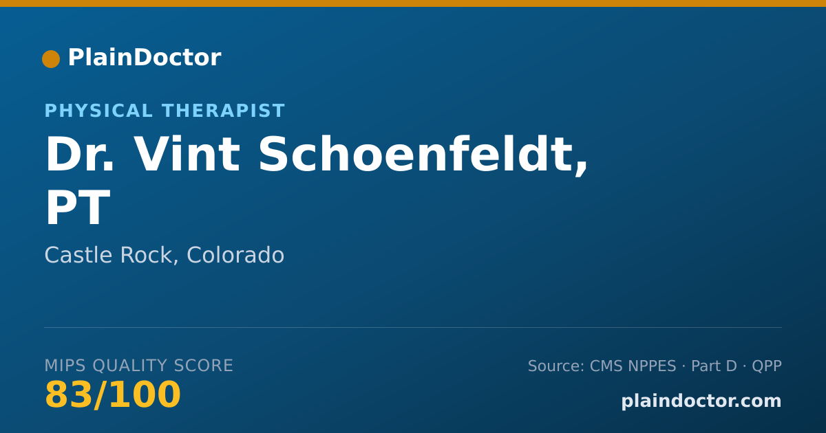 Shareable card for Vint Schoenfeldt, PT - Physical Therapist, Castle Rock, CO